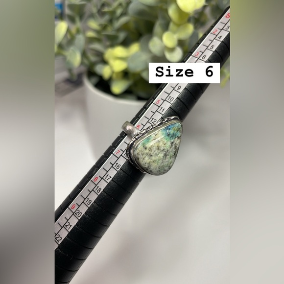 NWT 925 Sterling silver plated Woman green Ring Size 7 - Picture 8 of 17